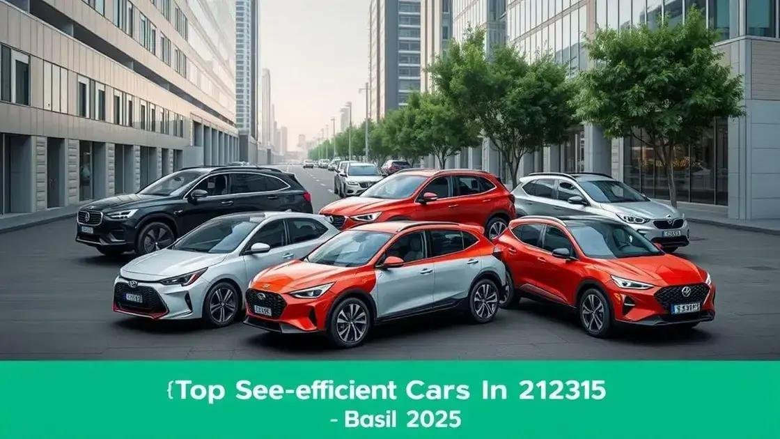 Os 5 carros mais econômicos do Brasil em 2025 Os 5 carros mais econômicos do Brasil em 2025