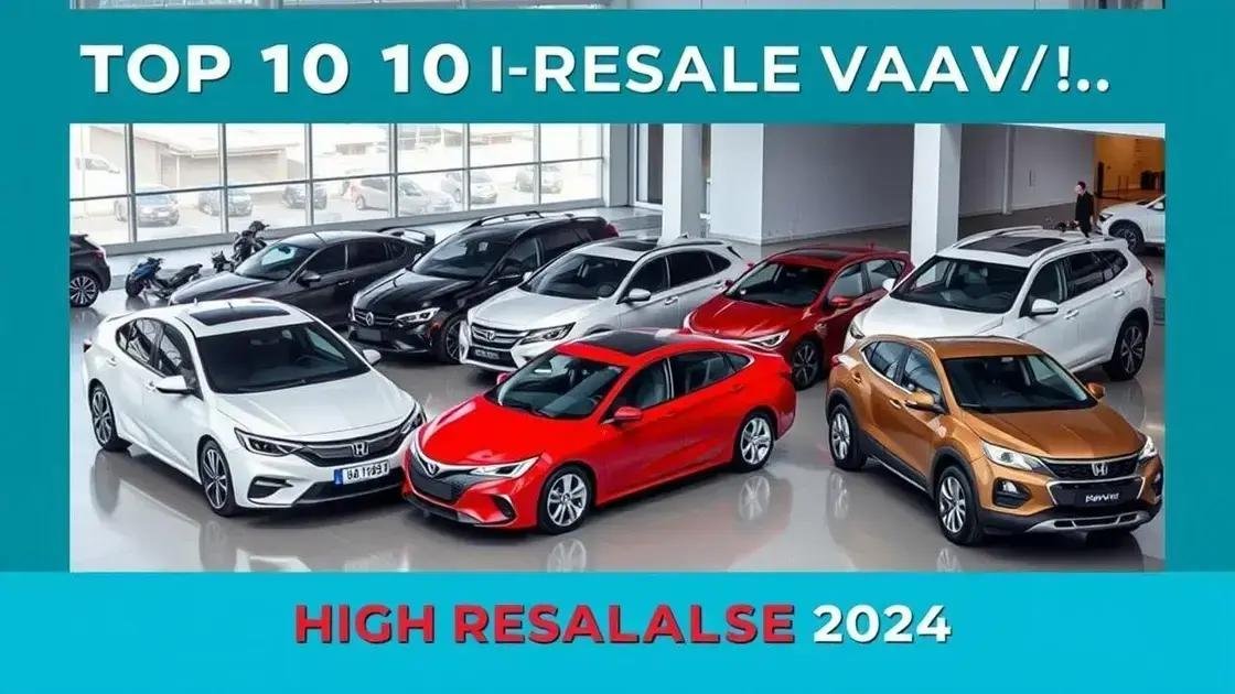 Top 10 carros com melhor valor de revenda em 2024 Top 10 carros com melhor valor de revenda em 2024