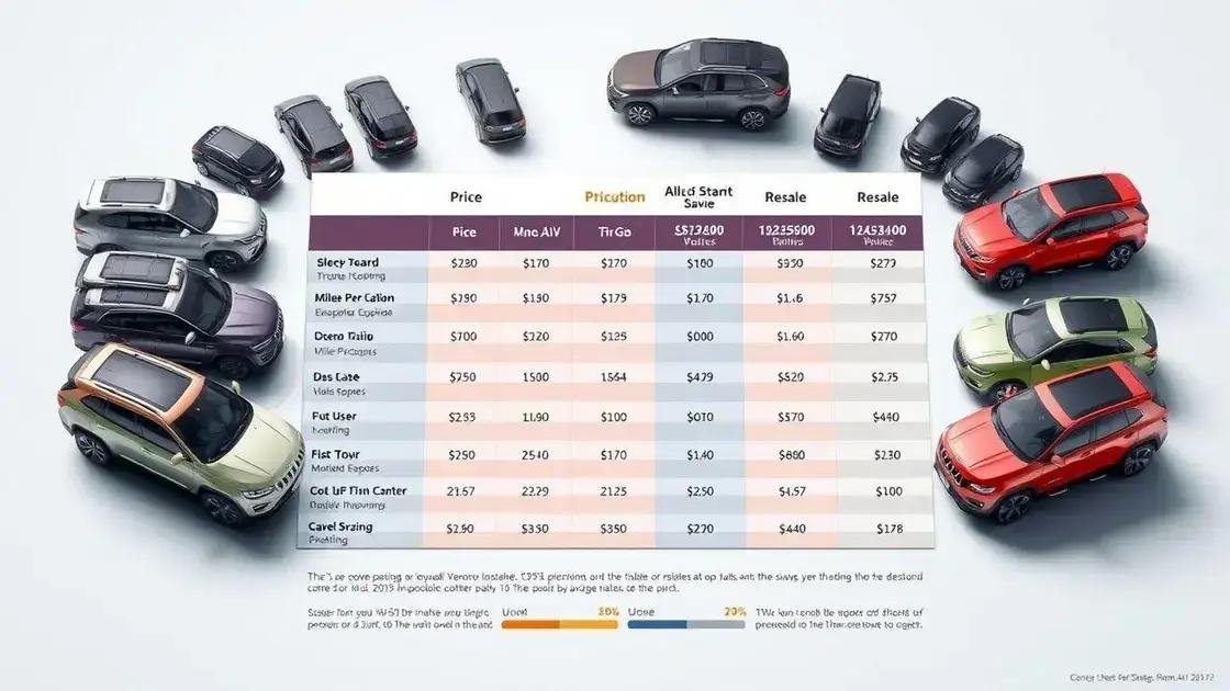Comparação de custos entre SUVs Comparação de custos entre SUVs