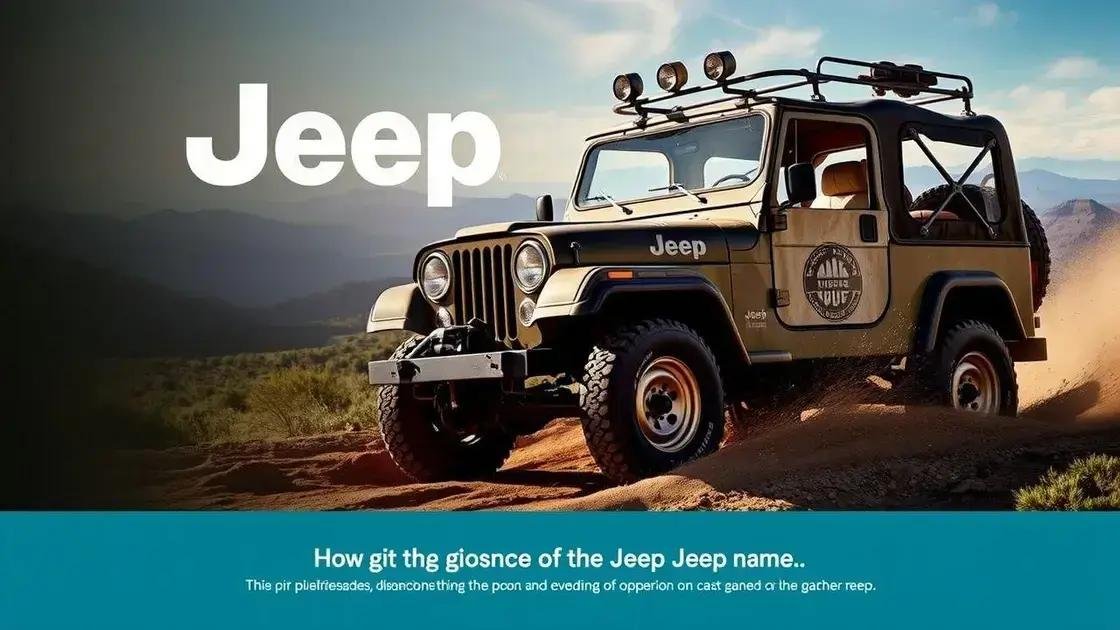 Significado por trás do nome Jeep Significado por trás do nome Jeep