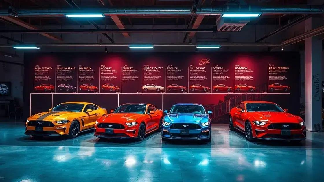 Os principais modelos do Ford Mustang ao longo das décadas Os principais modelos do Ford Mustang ao longo das décadas