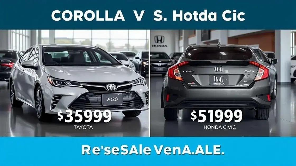 Preço e valor de revenda do Corolla e Civic Preço e valor de revenda do Corolla e Civic
