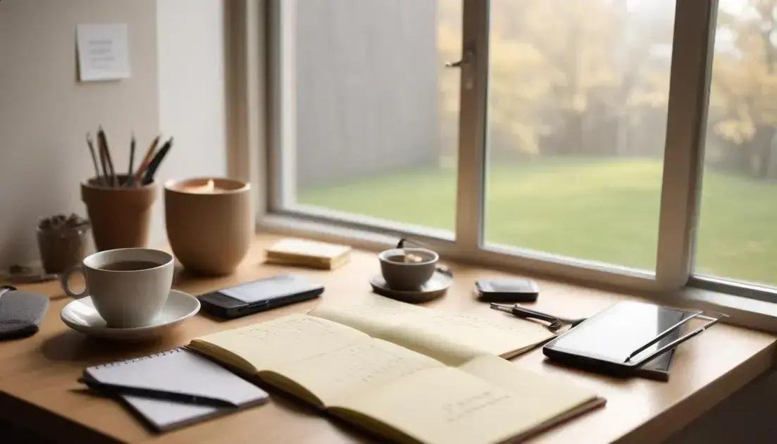 técnicas práticas de reflexão diária: journaling, revisão e meditação guiada